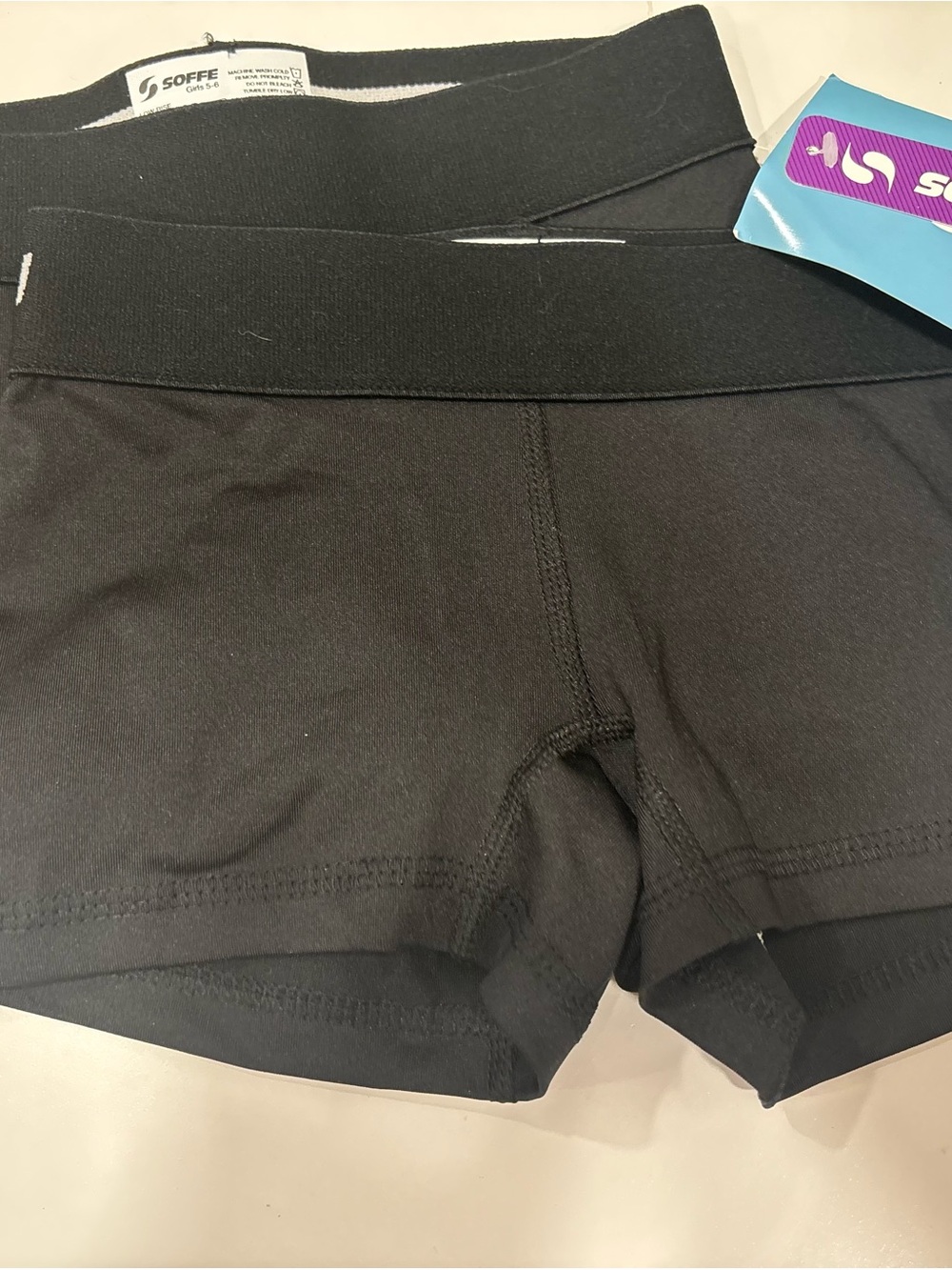 Soffe black polyester & spandex shorts size XS #activewear #athletic